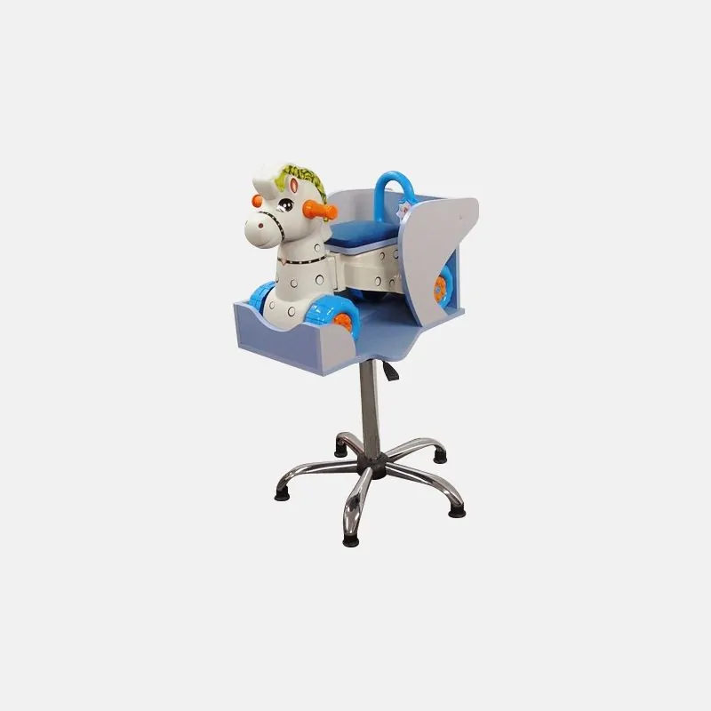 Детское парикмахерское кресло Лошадка голубое